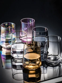 Creativo De Diamante De Cristal Tazas De Whisky De Cristal Geométricas Octogonal Copa De Vino Vasos Tazas De Café Taza De Jugo De Cerveza De Vidrio