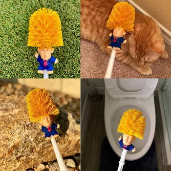 Creativo Trump Aseo soporte de Cepillo Limpiador Lavador de Donald Trump, Aseo Cabeza de Cepillo de Baño, WC Limpieza Brushe Conjunto Limpiador de Cepillo