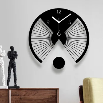 Creativos de Acrílico Rocking Reloj de Pared de la Personalidad en forma de abanico Silencio Reloj de Pared Adecuado para la Sala de estar de la Oficina