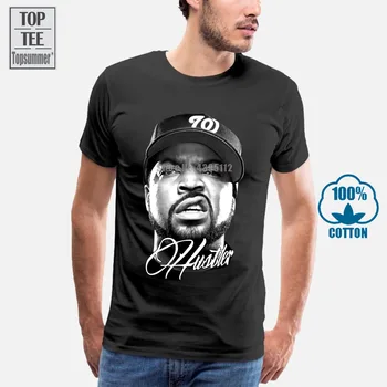 Cubo De Hielo Nwa Hustler Té Negro T-Shirt Compton Hip Hop De La Vieja Escuela Impresa Alrededor De Camiseta De Los Hombres A Precio Barato Top Tee