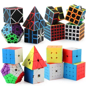 Cubo Moyu Paquete de 2x2 3x3 4x4 5x5 Velocidad Cubo Conjunto Mofang Meilong Cubo Mágico MF2S MF3S MF4S MF5S Pack de Rompecabezas de Juguete de la Caja de Regalo