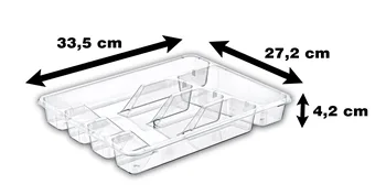 Cuchara de Titular en el Interior de Cajón de la Cubertería de Plástico Transparente Con 5 Compartimentos de Plástico Durable Para el Cajón de la Cocina SET DE 2