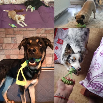 Cuerda de perro de Juguete Juguete Interactivo para Perros Grandes de la Cuerda de la Bola de Juguetes para Masticar la Limpieza de los Dientes de la Mascota de Juguete para Pequeñas y Medianas Perros de Productos para Mascotas TY0116 107978