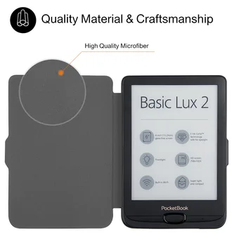 Cuero de la PU Caso De Bolsillo 616 627 632 Smart Cover para Pocketboo Básica Lux2 libro/touch/lux4 touch hd 3 6