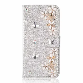 Cuero Flip Case Para el iphone 11 12 Pro MAX de la Cubierta de la Moda Bling del Diamante de la Cartera del Teléfono de Bolsas de Coque Para iphone6 7 8 Plus X XR Xs Max
