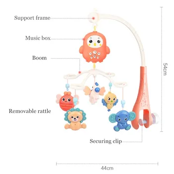 Cuna de bebé Cama Móvil Sonajero con la Música y el control remoto de la educación temprana de la máquina de la historia de la máquina de juguetes para recién nacido sensorial juguetes