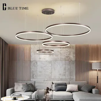 Círculo Anillos LED lámpara de Araña para la Sala de estar Dormitorio Comedor Sala de Acrílico de la Forma Redonda de Techo Iluminación de la lámpara Lamparas de Decoración