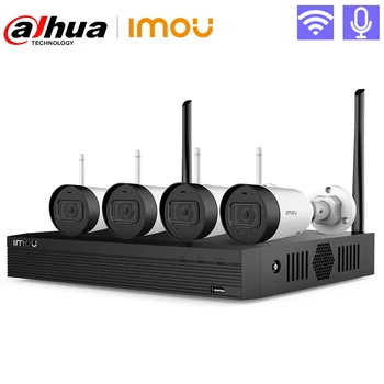 Dahua imou 4CH Cámara de CCTV Sistema de grabación de Audio IP67 resistente a la Intemperie al aire libre P2P IP wi-fi de la Cámara de Seguridad de Vídeo de Vigilancia Kit de