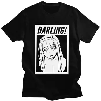 Darling En El Franxx Camiseta hombre Algodón Impresionante Camiseta O-cuello Mangas Cortas cero dos de la Camiseta de módulos de Anime de Prendas de vestir de Regalo