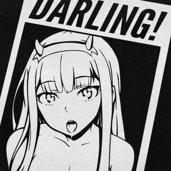 Darling En El Franxx Camiseta hombre Algodón Impresionante Camiseta O-cuello Mangas Cortas cero dos de la Camiseta de módulos de Anime de Prendas de vestir de Regalo