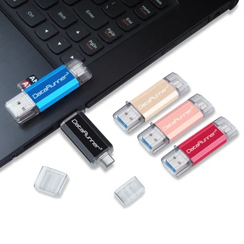 DataRunner OTG Pen Drive 2 en 1 TIPO-C y USB 3.0 Flash drive de 32GB 64GB 128GB 256GB 512 GB de Alta Velocidad de Memoria Flash Memory Stick