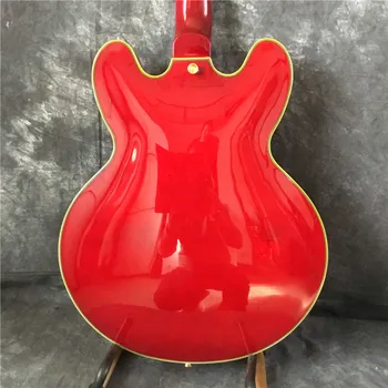 De alta calidad de la guitarra eléctrica, la guitarra, el oro de jazz, de calidad superior, personalizado rojo transparente guitarra 18740