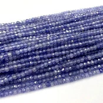 De alta Calidad Genuina Natural Púrpura Azul Tanzanita Cortado a Mano Facetas Rondelle bolas 06379
