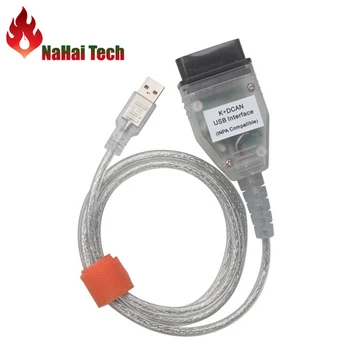 De alta Calidad Para BM-W INPAK+DCAN USB Interfaz de Ediabas / INPA K+CAN D-CAN para BM-W 1998-2008 Profesional de Diagnóstico de Cable