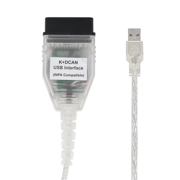 De alta Calidad Para BM-W INPAK+DCAN USB Interfaz de Ediabas / INPA K+CAN D-CAN para BM-W 1998-2008 Profesional de Diagnóstico de Cable