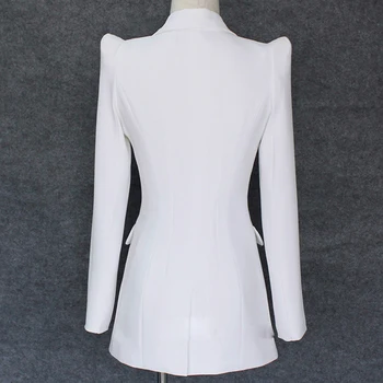 De CALIDAD SUPERIOR de 2020 Nuevo diseño Elegante Chaqueta de las Mujeres Encogimiento de Hombros de un Solo Botón Blazer Blanco de la Chaqueta