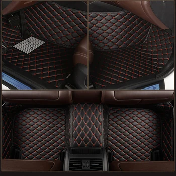 De cuero de encargo 5 de Asiento de Coche alfombras de Piso para bmw Serie 3 E90 F30 G20 Compact E36 Convertible E93 E46 Touring E91 E92 f31 alfombra
