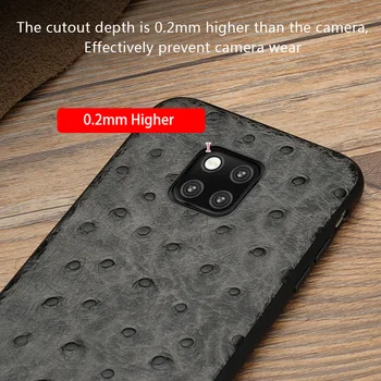De Cuero genuino de piel de avestruz caja del teléfono de Huawei P20 P30 Lite P40 Pro mate 20 pro de la Cubierta De Honor 10 Lite 20i 20 pro V20 8x 9X
