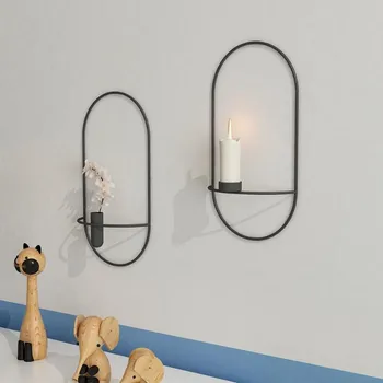 De Diseño Simple, Titular de la Vela con el Negro y el Oro Delicado Metal Candelero para que los Niños de la Sala de la Casa de la Decoración de la Sala de estar Dormitorio