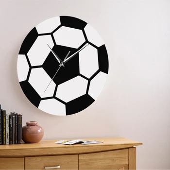 De Fútbol 3D Reloj de Pared Deporte Moderno Reloj de Fútbol de Acrílico de la Decoración de la Pared Decorativos de Pared Reloj de Regalo Para Jugar Amante del Fútbol