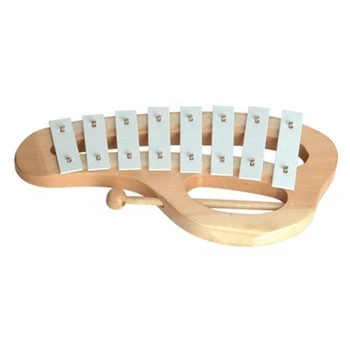 De la mano de Knock Xilófono Glockenspiel con Mazos 8 Tonos de Aluminio de la Hoja de Madera, Instrumento Musical de Educación Preescolar de Juguete para Ki