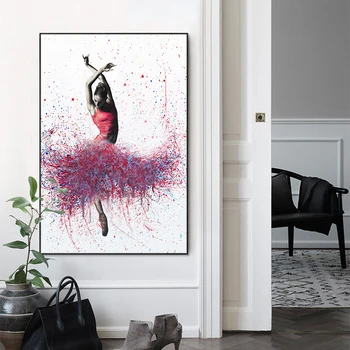 De la pared del Arte Abstracto, Pintura en tela, Colorido Abstracto de la muchacha de Baile Impresiones de la Lona Para la Sala de estar Cuadros de Decoración para el Hogar Sin el Marco