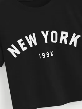 De las nuevas mujeres de la moda de NUEVA YORK 199X camiseta crop tops chica sexo tees grunge goth 'crop tops' harajuku estética tumblr chica casual top