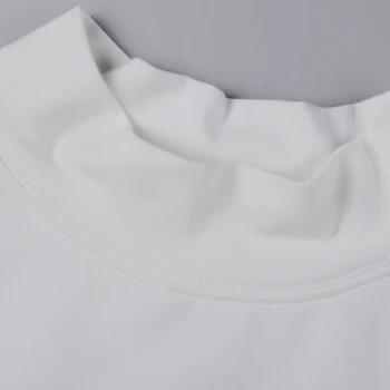 De los hombres Casual de Algodón elástica de Color Sólido Slim Fit camiseta de los Hombres de Cuello alto de Otoño de Estilo Europeo camiseta de Manga Larga Camisetas T931