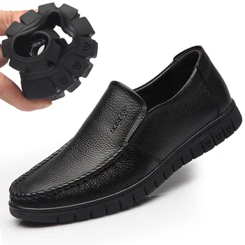 De los hombres Casual Zapatos de Cuero Genuino de Pisos zapatos Mocasines Suave Transpirable Hombres Mocasines, Oxford, plantas de los pies Suaves Zapatos de Conducción de Tamaño 37-46