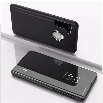 De Lujo Espejo De La Vista Smart Flip Case Para Samsung Galaxy A21 De Pie Cromo Cubierta