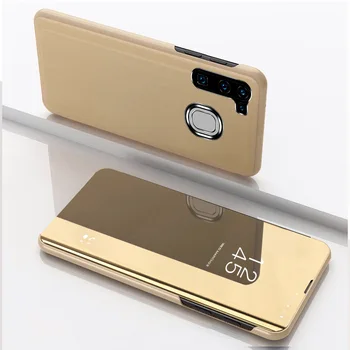 De Lujo Espejo De La Vista Smart Flip Case Para Samsung Galaxy A21 De Pie Cromo Cubierta