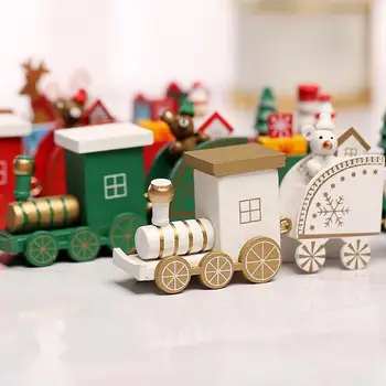 De Madera De Navidad De Tren Adorno De Navidad, Decoración Para El Hogar De Santa Claus Regalos Juguetes Manualidades Tabla Deco Navidad Nueva 2020 Año 2021