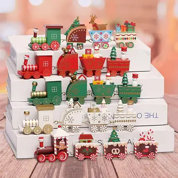 De Madera De Navidad De Tren Adorno De Navidad, Decoración Para El Hogar De Santa Claus Regalos Juguetes Manualidades Tabla Deco Navidad Nueva 2020 Año 2021