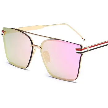 De Metal de la Plaza de gafas de sol de las Mujeres De 2020 de la Moda de Moda de Plata del Espejo Retro de Lujo Diseñador de Gafas de Sol de los Hombres Lindos tonos de los años 90