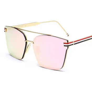 De Metal de la Plaza de gafas de sol de las Mujeres De 2020 de la Moda de Moda de Plata del Espejo Retro de Lujo Diseñador de Gafas de Sol de los Hombres Lindos tonos de los años 90