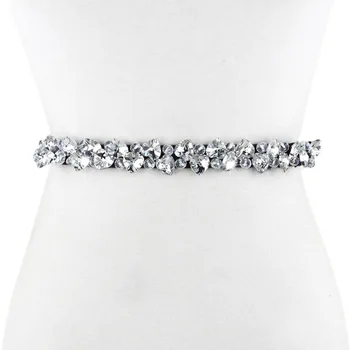 De moda de Alto Grado de Cristal DE las Mujeres de diamantes de imitación Cinturón de Pedrería Cinturones de tela fina elástica de la novia de la correa de la Cintura Faja accesorios
