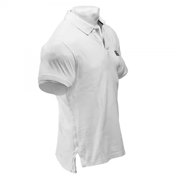 De verano Nuevo de los Deportes de la Aptitud de Ejecutar la Capacitación de los Hombres de Manga Corta de Color Sólido Camisa de Polo de los Deportes de moda y casual Camisa