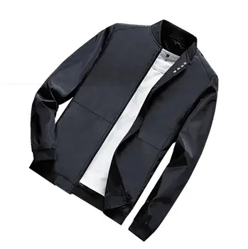 Delgada chaqueta ocasional de los hombres de la chaqueta de otoño nuevos hombres de negocios de tendencia simple stand-up collar chaqueta de los hombres