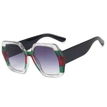 Desfile de moda de gran tamaño Gafas de sol para Mujer de la Marca del Diseñador Retro gafas de Sol UV400 Rojo, Verde y Tonos de Gafas de gafas de sol de mujer