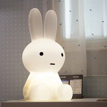 Dibujos animados de Conejo Luz de Noche Led de 50 cm regulable plug atmósfera de Luz para los Niños Decorar la Habitación del Bebé