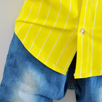 DIIMUU Niño de Moda de Verano de Ropa de Niños del Bebé Prendas de Ropa Muchacho de Niños Conjuntos de Ropa de Rayas Camisetas Tops Pantalones Trajes