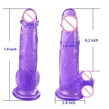 Dildo Realista De 7,8 Pulgadas De Color Púrpura Pene Para Principiantes Con Una Copa De Succión Potente Juguete Del Sexo Para La Mujer Punto G Vaginal Anal Próstata Jugar