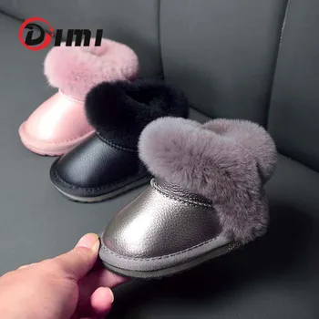 DIMI 2020 Invierno Cálido Zapatos de Bebé para Niño Niña Niño Botas de Suave Microfibra de Cuero Impermeable Antideslizante de Felpa Bebé Botas de Nieve
