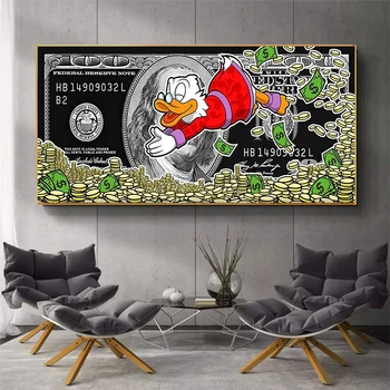 Dinero Impresiones de la Lona Estándar de Oro de la Moderna Pintura en tela, en Dólares de Estilo de Imagen de la Calle del Arte de la Lona para la Decoración del Hogar de la Pared Cartel de Arte