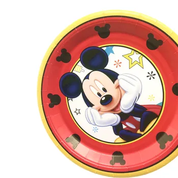 Disney Rojo Diseño de Mickey Mouse de Papel Manteles Vajillas Conjunto de Niño de Cumpleaños de la Fiesta de la Familia fuentes de la Decoración de 81Pc/51Pc