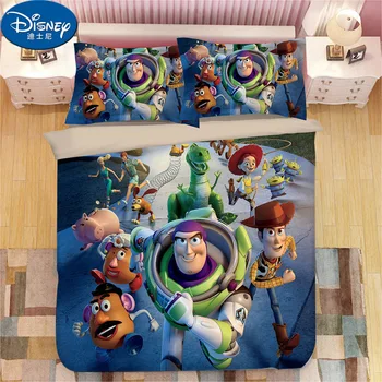 Disney Toy Story Niños de dibujos animados de ropa, Camas Queen King funda de Edredón Conjunto de Buzz Light year Boy Regalo Dormitorio Decoración