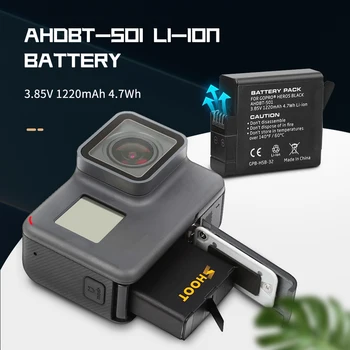 DISPARAR AHDBT-501 Kits de Batería con USB Cargador para GoPro Hero 8 7 6 5 Negro Cámara de Deportes de Acción de GoPro 8 7 6 5 Accesorios
