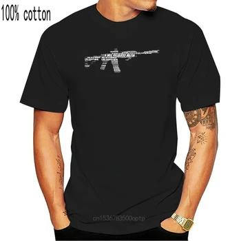 Divertida camiseta de los Hombres blanca t-shirt camisetas Negras camiseta de Armas de la Camisa - 2da Enmienda de la camisa de AR - 15 Rifle camiseta