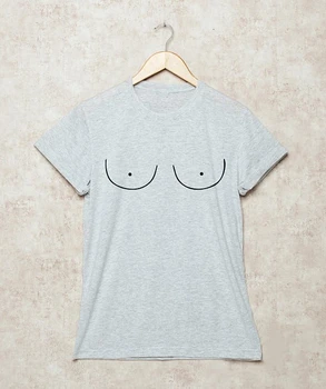 Divertido Mujeres entidad des T-Shirt de dibujos animados Dibujados Piqueros de Dibujado a Mano de las Mujeres no Tienen Necesidad Tetas Casual tops tumblr chicas tetas camiseta - K130