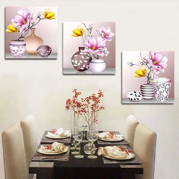 DIY Chino de punto de Cruz Conjuntos para kit de Bordado,la Moda, el arte jarrón de Magnolia flores impreso de punto de cruz patrones de kits de bordado